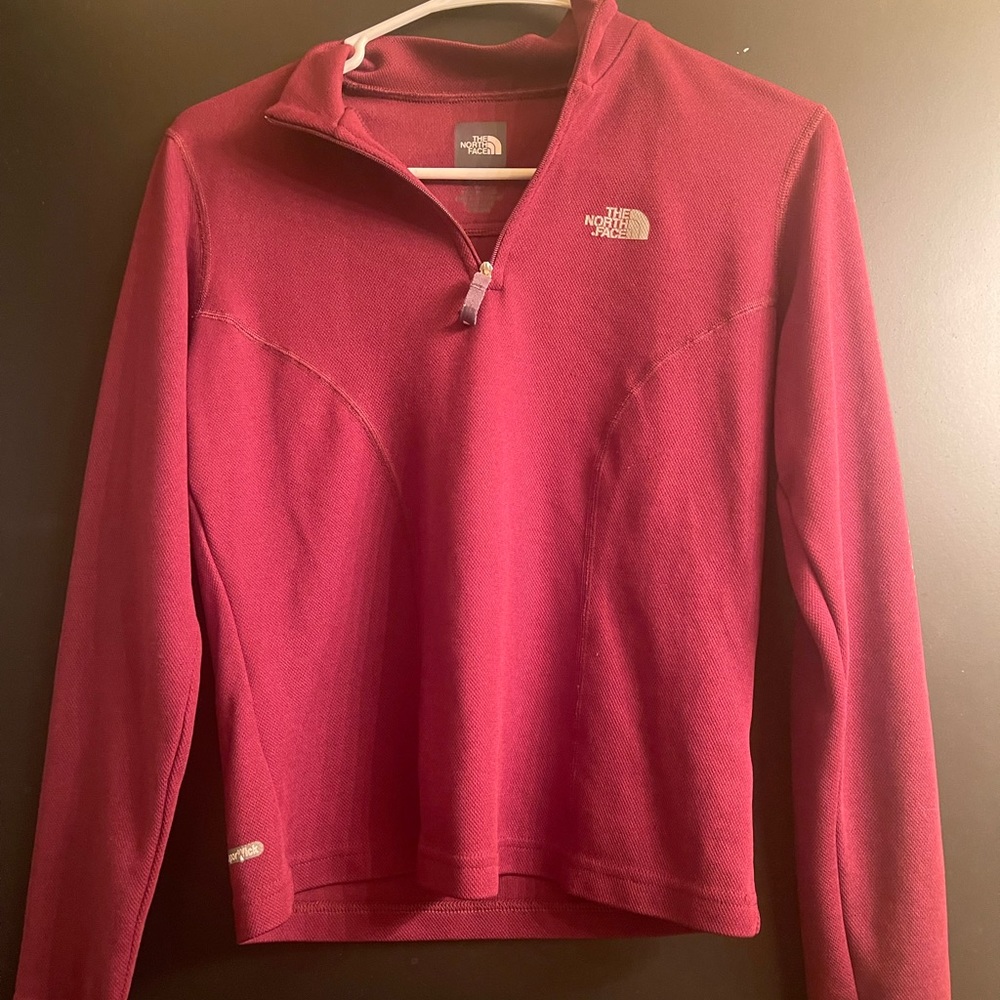 TNF the north face cropped zip up red maroon small